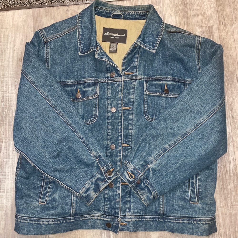 Eddie Bauer MENS Lined Jean Jacket Size L